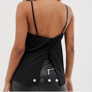 asos Black Backless Buttoned Camisole